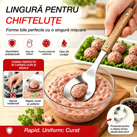 🍖 【2 bucăți】Formă pentru chiftele din oțel inoxidabil 304 – Ideală pentru prepararea chiftelelor din carne și pește, perfectă pentru gătitul acasă 🥄