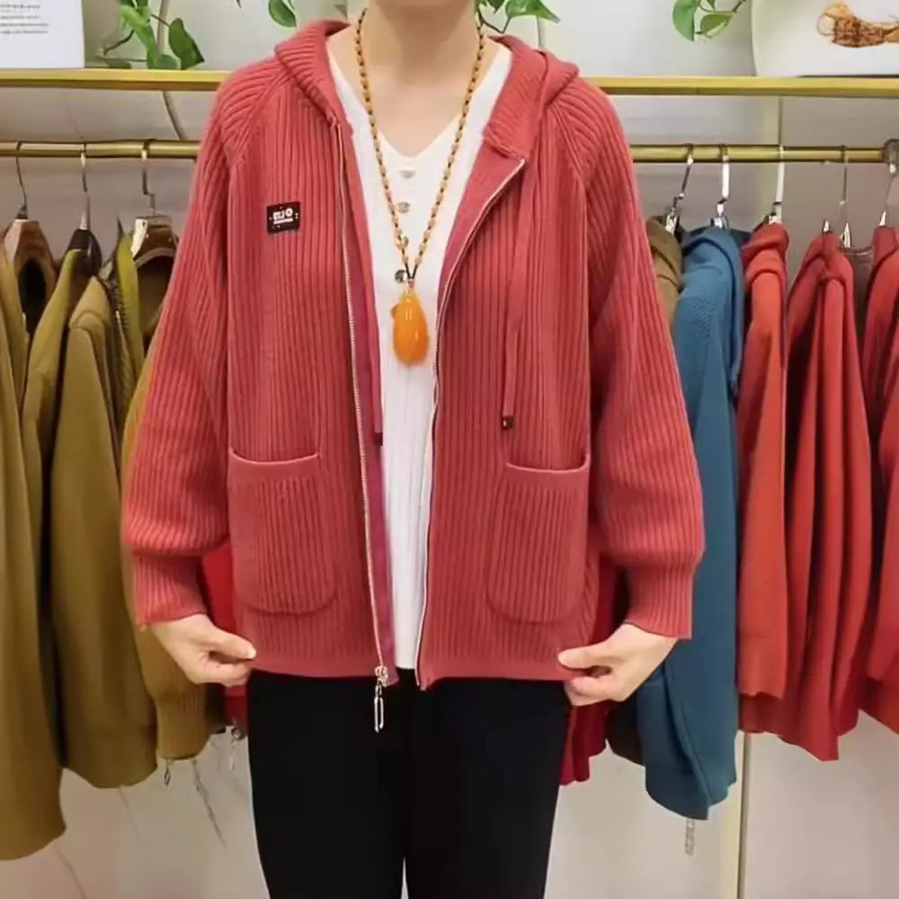 🏆【45-80 kg】💖2026 New Vertical Stripe Hooded cu glugă Monogrammed Zip Top