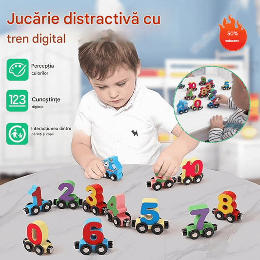 👶🚂Jucărie magnetică cu trenuleț cu numere pentru copii, blocuri de construcție magnetice educative pentru asamblare