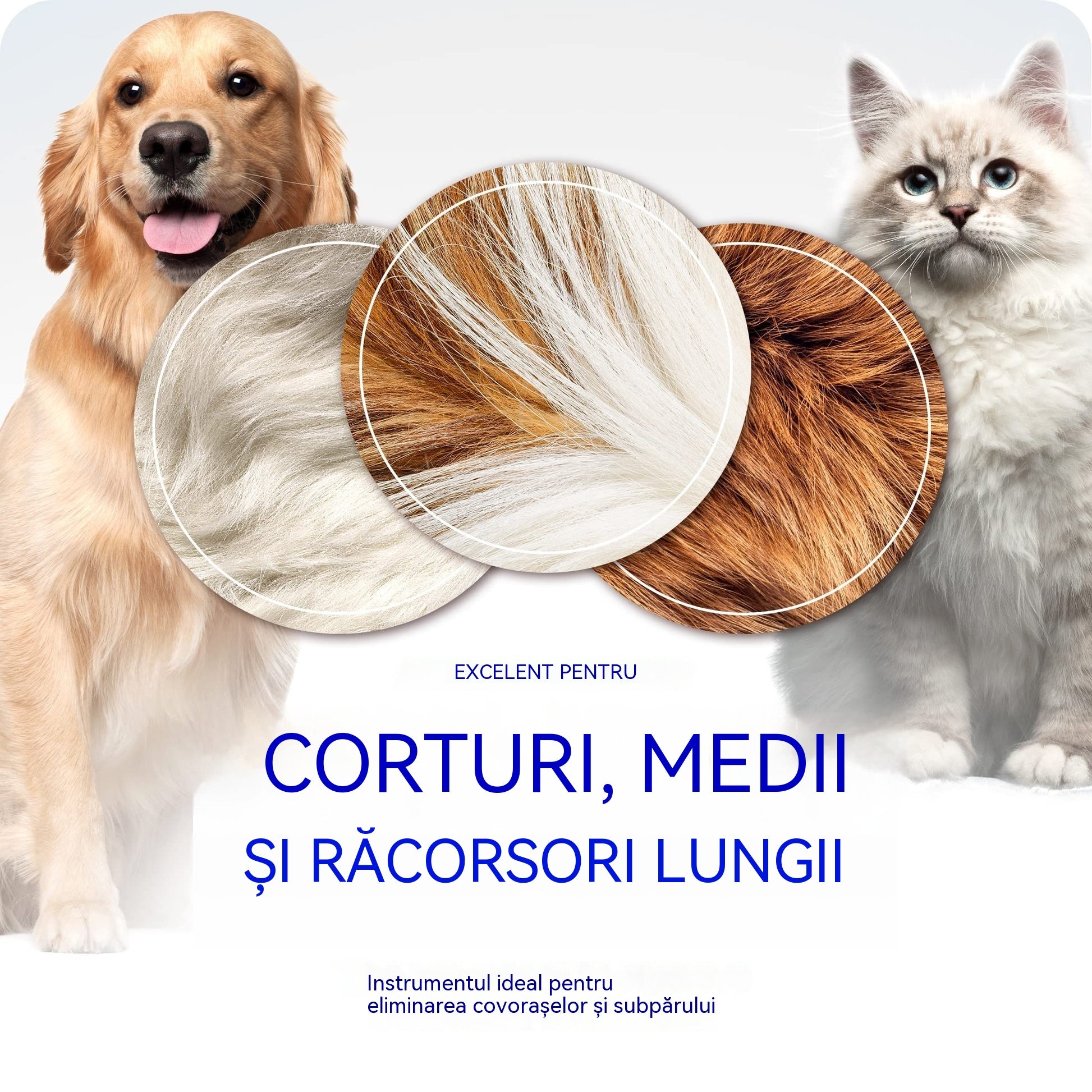 🐾 Instrument profesional pentru îndepărtarea părului mort de la câini și pisici: delicat, eficient și pentru o casă fără păr ✨💖
