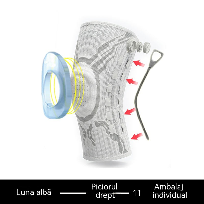 🦵🦵Orteză de genunchi sport cu compresie din silicon, cu arc absorbant pentru alergare în aer liber și fitness