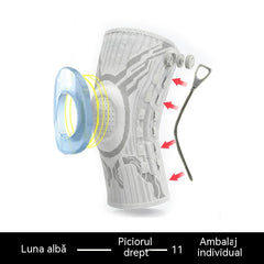 🦵🦵Orteză de genunchi sport cu compresie din silicon, cu arc absorbant pentru alergare în aer liber și fitness