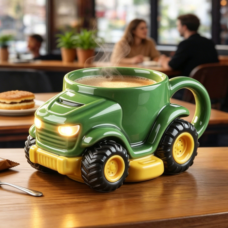 【Noutăți 2026 - 🔥Ofertă limitată la jumătate de preț】☕Cană de cafea retro creativă - Cană verde cu tractor