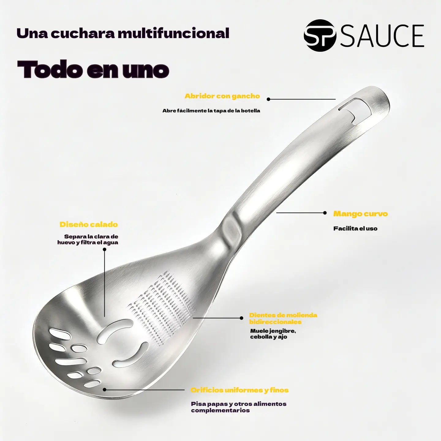 🔥50% reducere🔥🥄【Cumpărați 1 obțineți 1 gratuit】Lingură și strecurătoare multifuncționale din oțel inoxidabil 304