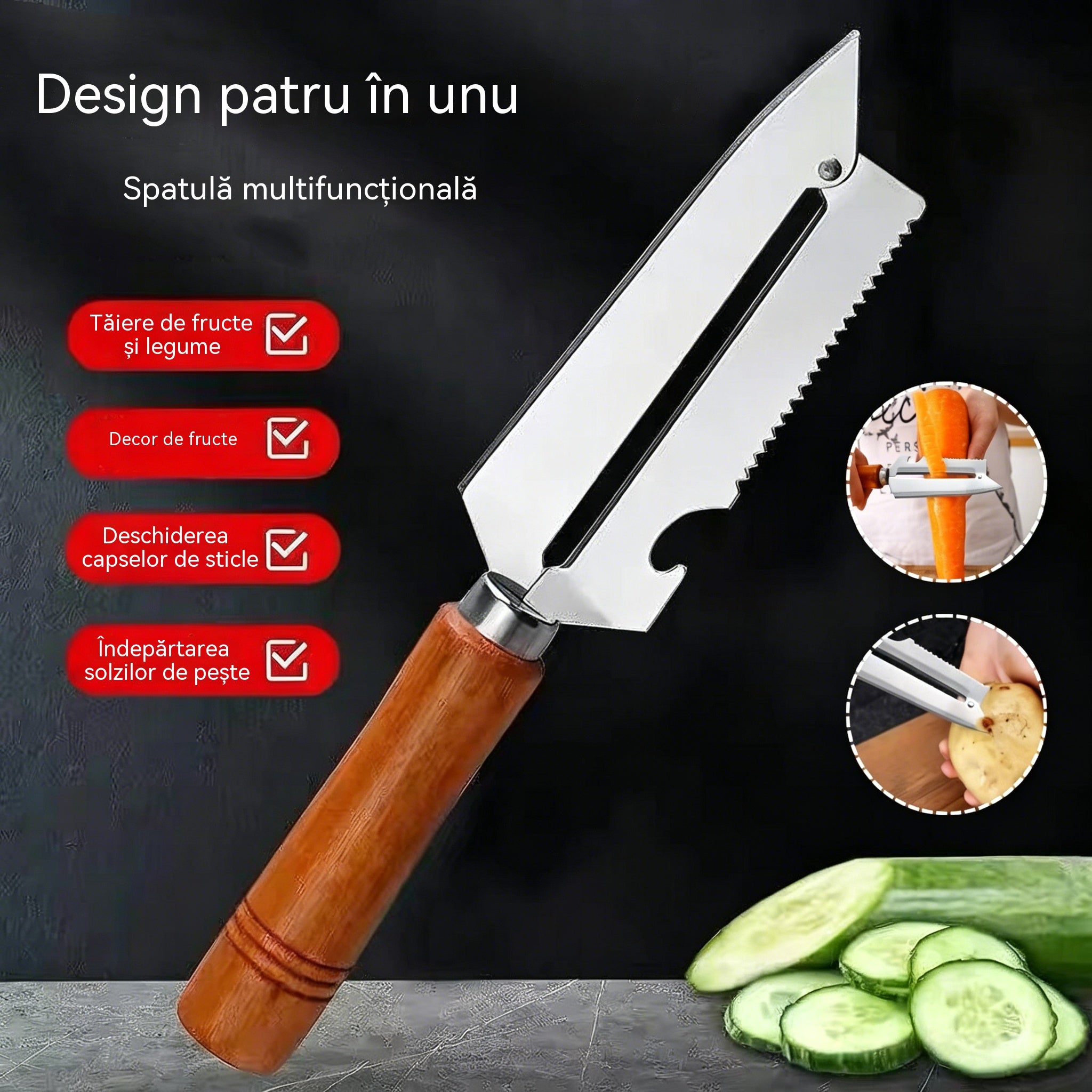 🥕 Cumpărați 2 obțineți 2 gratuit! ✨ Pelador de cocina multifuncional: fabricado en acero inoxidable con mango ergonómico, ideal para frutas, verduras y carne 🔪
