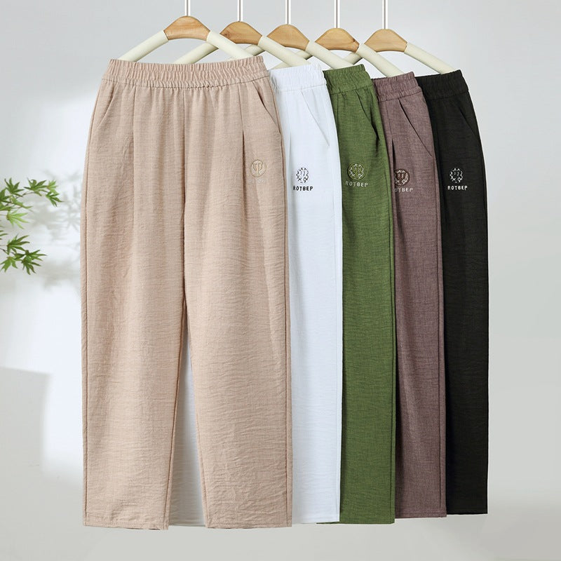 💟✨Pantaloni la modă, respirabili, casual, din bumbac și in, mătase rece【40-90 kg】