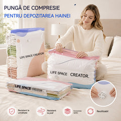 【Set 5 piese】Pungi de vidat haine fără pompă, design ranforsat pentru depozitare
