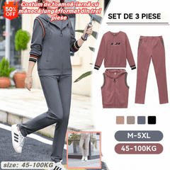 🔥【45-100KG】😍Costum de toamnă-iarnă cu mânecă lungă, format din trei piese (vestă + mânecă lungă + pantaloni)