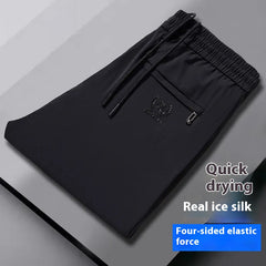 💥🧊😍【M-5XL】Vara subțire gheață mătase pantaloni casual bărbați
