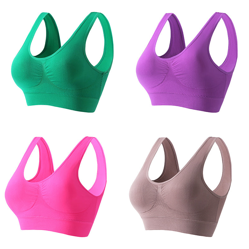 【4 bucăți】【S-5XL】Sutien push-up sexy fără sârmă și în mărimi mari