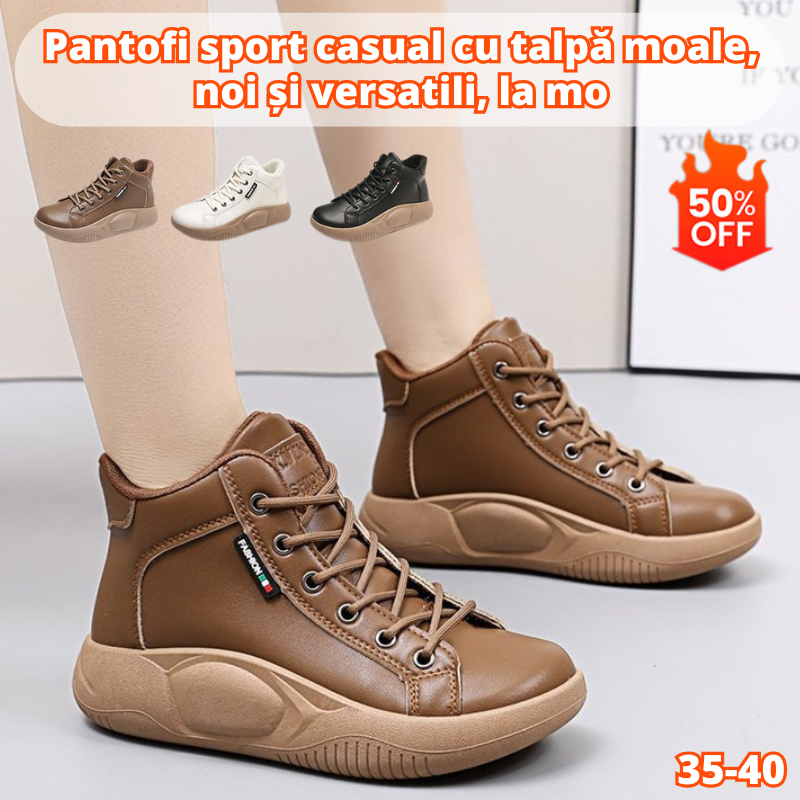 Pantofi retro rocking cu talpă groasă din piele de vacă în stil nou, pantofi casual versatili la modă
