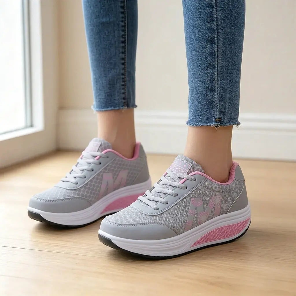 👟 Mers fără efort și confort maxim! Adidași ortopedici de damă cu talpă înaltă "Rocker" (Material respirabil cu plasă / Reduc oboseala / Mărimi 35-43)! ✨