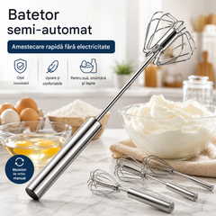 【Set de 3 piese】 Tel de ouă semiautomat din oțel inoxidabil