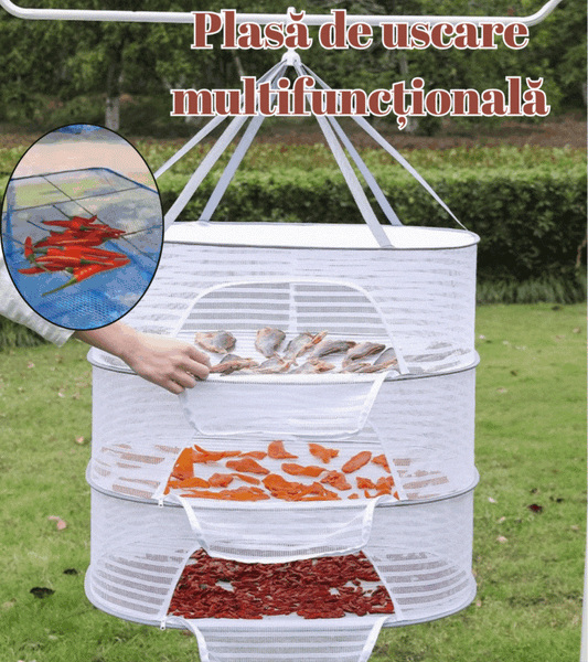 🍖【4 straturiPlasa de uscare pentru pesti rezistenta la tantari - o plasa de uscare durabila pentru uscarea produselor