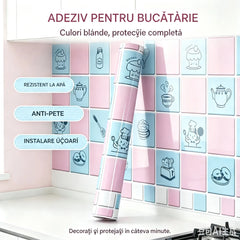 Autocolante rezistente la ulei pentru bucătărie, tapet autoadeziv impermeabil, protector pentru blat de bucătărie.