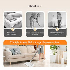 🔥[Set de 4 piese] Mop multifuncțional cu clemă de pânză, nou tip de mop de uz casnic care nu necesită spălare