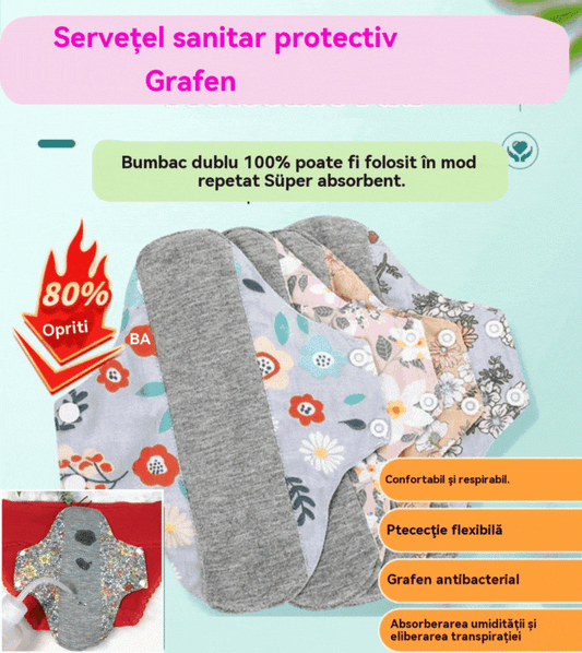 🔥🌈【5 buc】Dischete absorbante antibacteriene lavabile din grafen pentru a preveni scurgerile