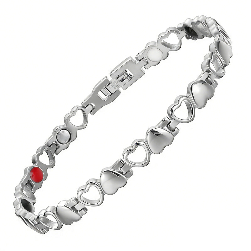 ❤️✨Această brățară elegantă din aur de 18K, în formă de inimă, este magnetică, promovează circulația sângelui și este confortabilă de purtat.✅