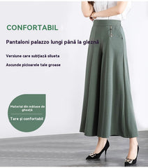 ❤️【M-5XL】2026 Pantaloni noi de dama de vară picioare late mătase de gheață până la glezne