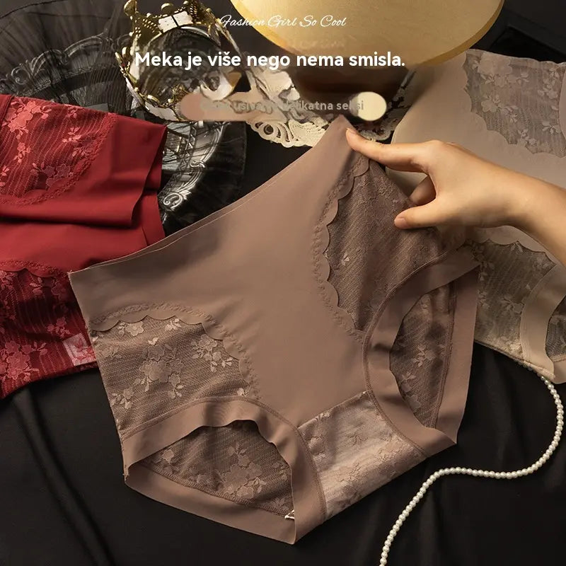 【Set de 5 piese】【40-80 kg】Chiloți de damă din dantelă cu elasticitate ridicată, fără cusături, pentru controlul abdomenului, modelarea feselor și ridicarea acestora -- Câte unul din fiecare culoare