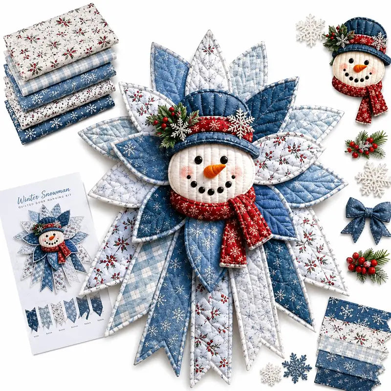 🎇🎄Kit de cusut matlasat pentru agățat pe ușă de Crăciun (7 modele)