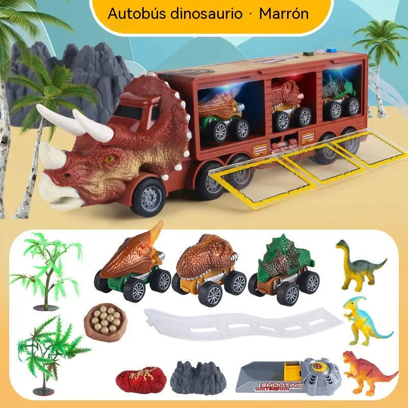 🦖🚛Camionul cu dinozauri care depozitează, lansează și distrează! 🎵✨