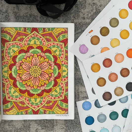 [1 Carte de colorat pentru numere + 24 Pixuri cu două capete] Colorat pentru relaxare: Carte de colorat pentru adulți pentru numere | Ameliorează stresul și anxietatea ✨