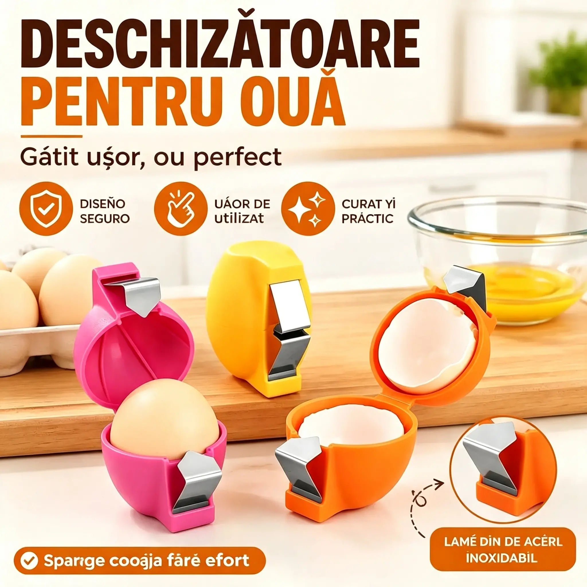🔥50% reducere🔥3 bucăți/6 bucată🥚 Deschizătoare de ouă