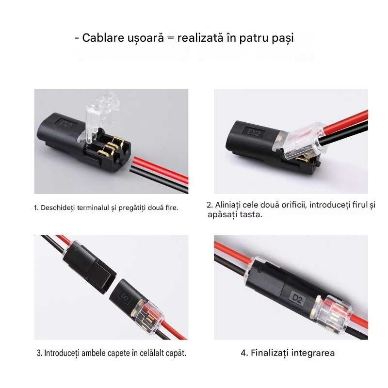 🥳50% reducere! ⏰ 【1000 bucăți în stoc】Conector de cablu fără dezizolare, cu clemă de blocare, închidere sigură și suprafață antiderapantă ⚡️