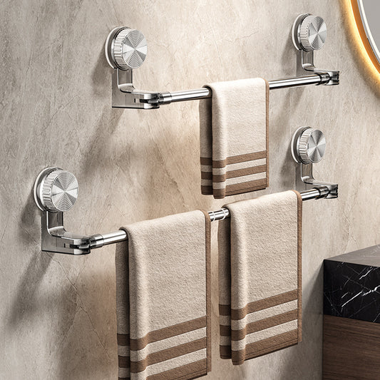 ✨🚿Design ușor, fără găurire – Suport extensibil pentru prosoape cu ventuză