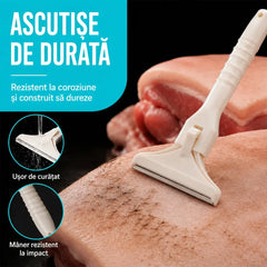 Aparat Profesional pentru Curățat Păr de Porc, Copite și Piele – Cuțit Ultra-Ascuțit din Oțel Inoxidabil, Design cu Clip și Schimbare Rapidă Lame (Set 2 Mânere + 20 Lame) 🔪🐖✨
