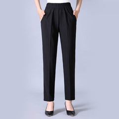 ✅👖【XL-5XL】Pantaloni mărime mare pentru femei de vârstă mijlocie și în vârstă, pantaloni drepți, lejeri, casual, slim【45-87.5kg】