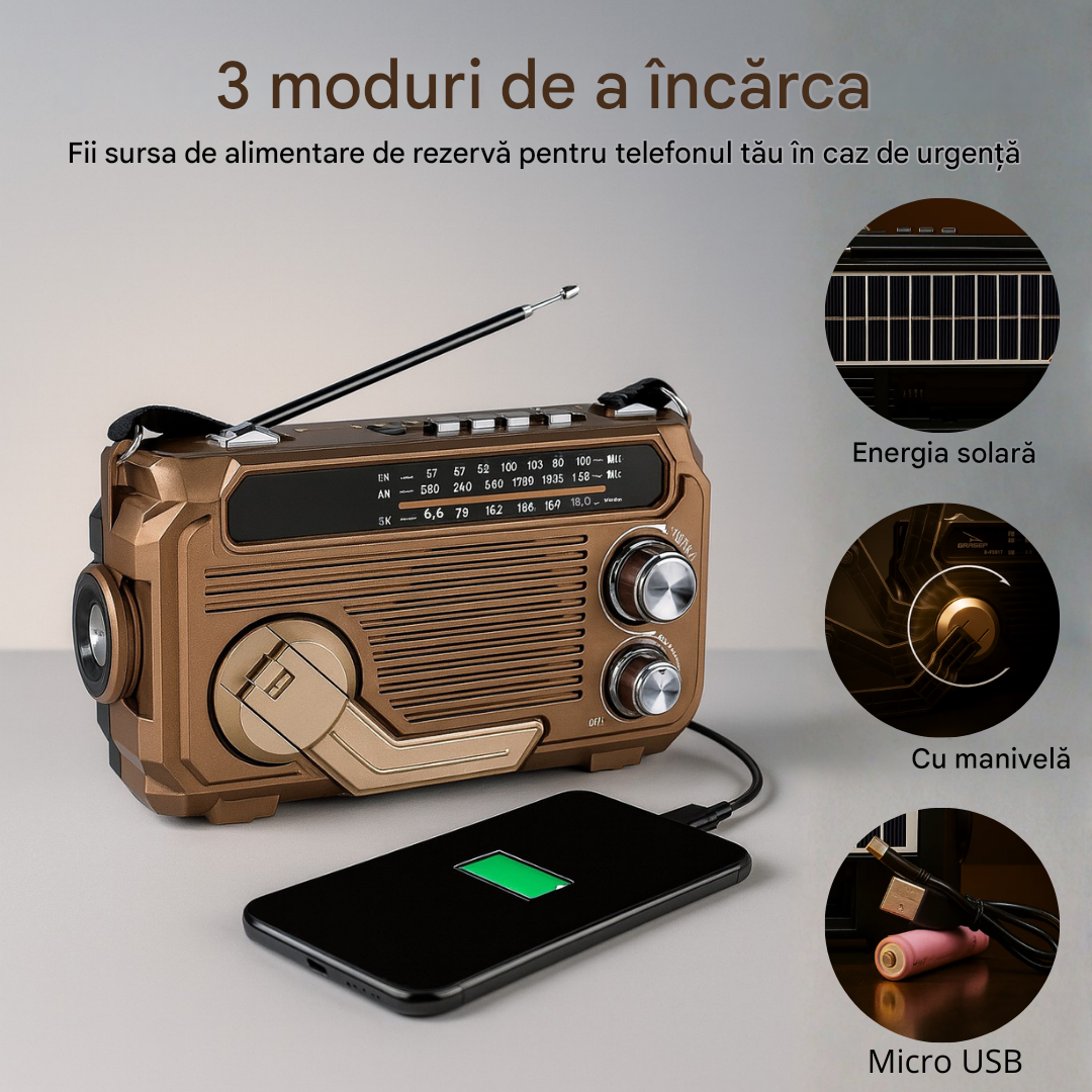 【Reducere 59%】🏕️ Lanternă radio AM multifuncțională portabilă