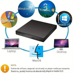 📢📢50% reducere! 💿💻 Unitate CD/DVD externă – Plug and play, portabilă și ușor de utilizat, compatibilă cu sistemele Mac/Windows.