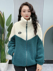 🔥【M-4XL】🐏Jachetă de iarnă fleece, jachetă de bumbac, geacă de bumbac îngroșată din lână de miel, jachetă caldă