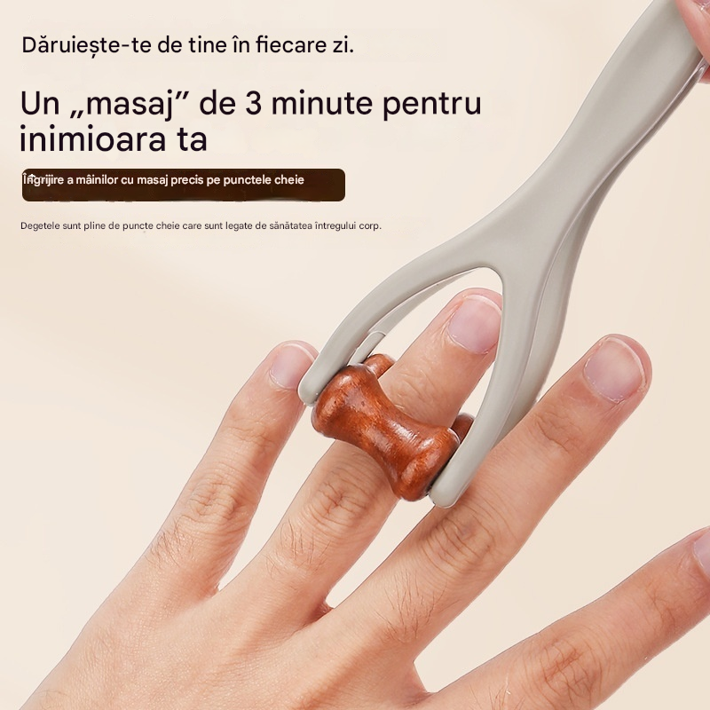 Pachet de 2 - Aparate de masaj Shiatsu din lemn masiv: Rolele din lemn natural ameliorează eficient rigiditatea articulațiilor și elimină oboseala mâinilor. 🌿