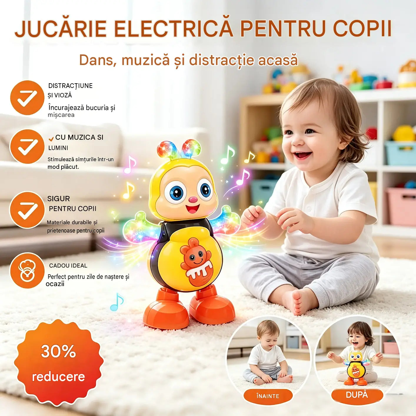 🥳【Cumpărați 1 obțineți 1 gratuit】Jucării cu animale, cu lumini, care cântă și dansează.