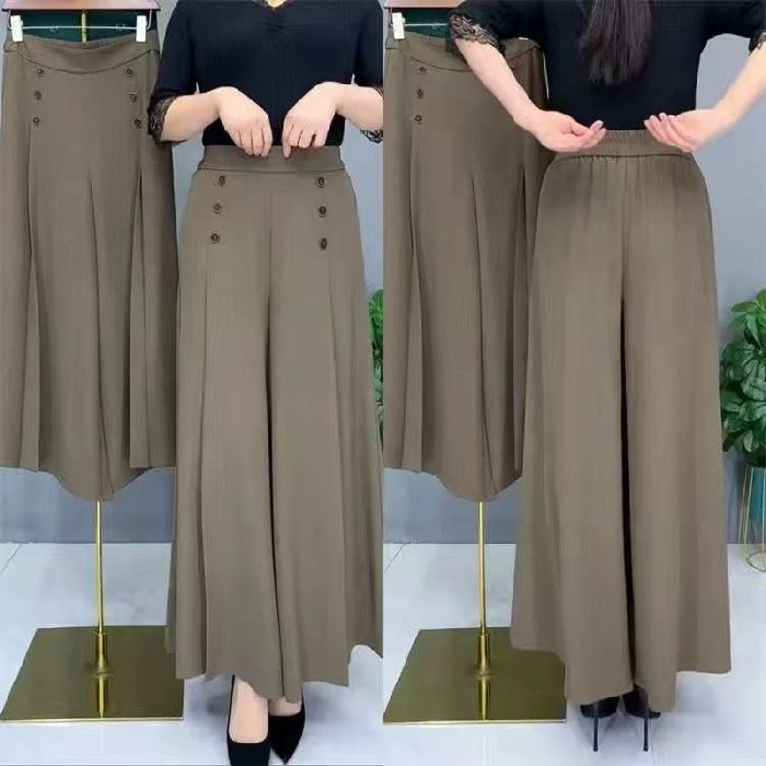 【45% OFF】💖【M-5XL】 Fusta drapată de damă la modă, cu picioare largi și talie înaltă