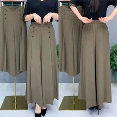 【45% OFF】💖【M-5XL】 Fusta drapată de damă la modă, cu picioare largi și talie înaltă