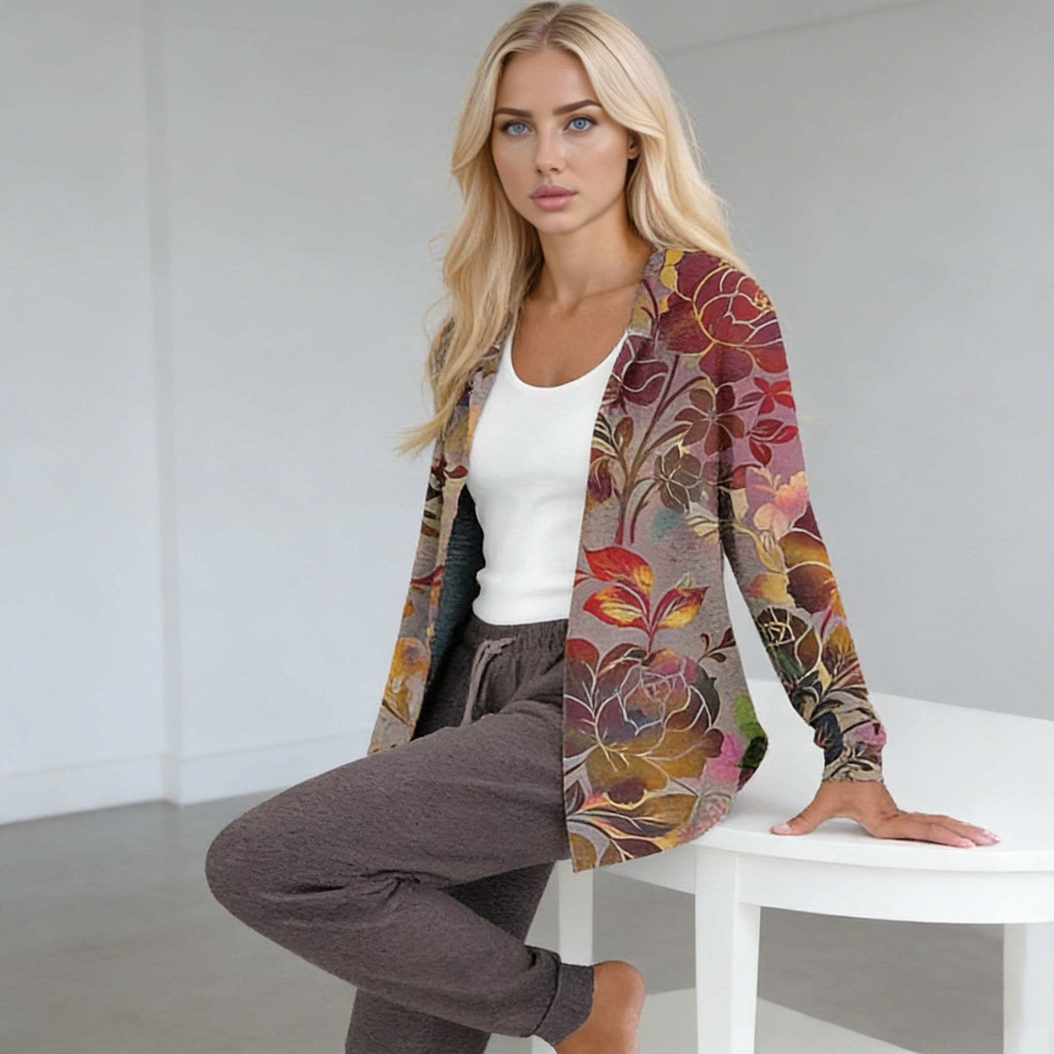 【🏆️Cel mai bine vândut produs】🔥Stil nou, set casual din două piese cu imprimeu de toamnă și iarnă, mâneci lungi + pantaloni lungi