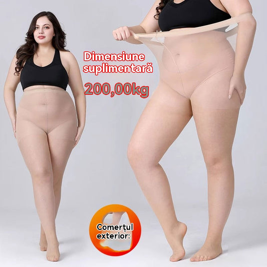 【40-150 kg】Ciorapi mari de vară pentru femei, cu elasticitate ridicată, fără cădere a picioarelor, mătase gri care înfrumusețează pielea