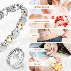 ❤️✨Această brățară elegantă din aur de 18K, în formă de inimă, este magnetică, promovează circulația sângelui și este confortabilă de purtat.✅