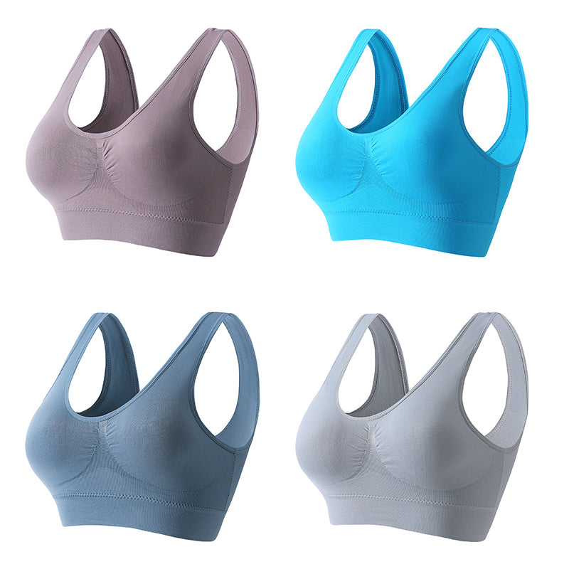【4 bucăți】【S-5XL】Sutien push-up sexy fără sârmă și în mărimi mari