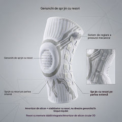 🦵🦵Orteză de genunchi sport cu compresie din silicon, cu arc absorbant pentru alergare în aer liber și fitness