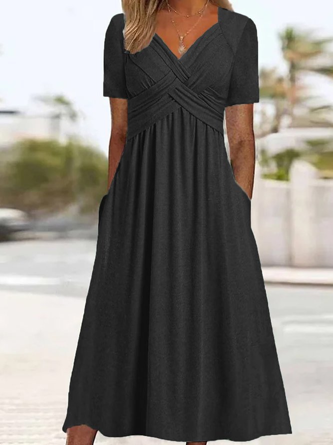 🔥💕🔥【S-3XL】2026 Rochii ocazionale de lungime medie la modă Pure Color