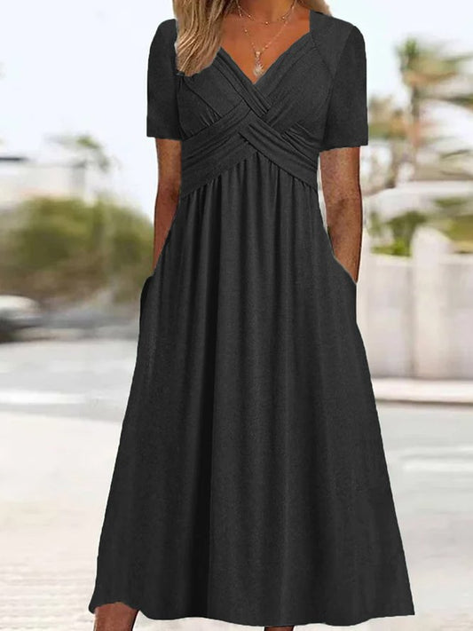 🔥💕🔥【S-3XL】2026 Rochii ocazionale de lungime medie la modă Pure Color