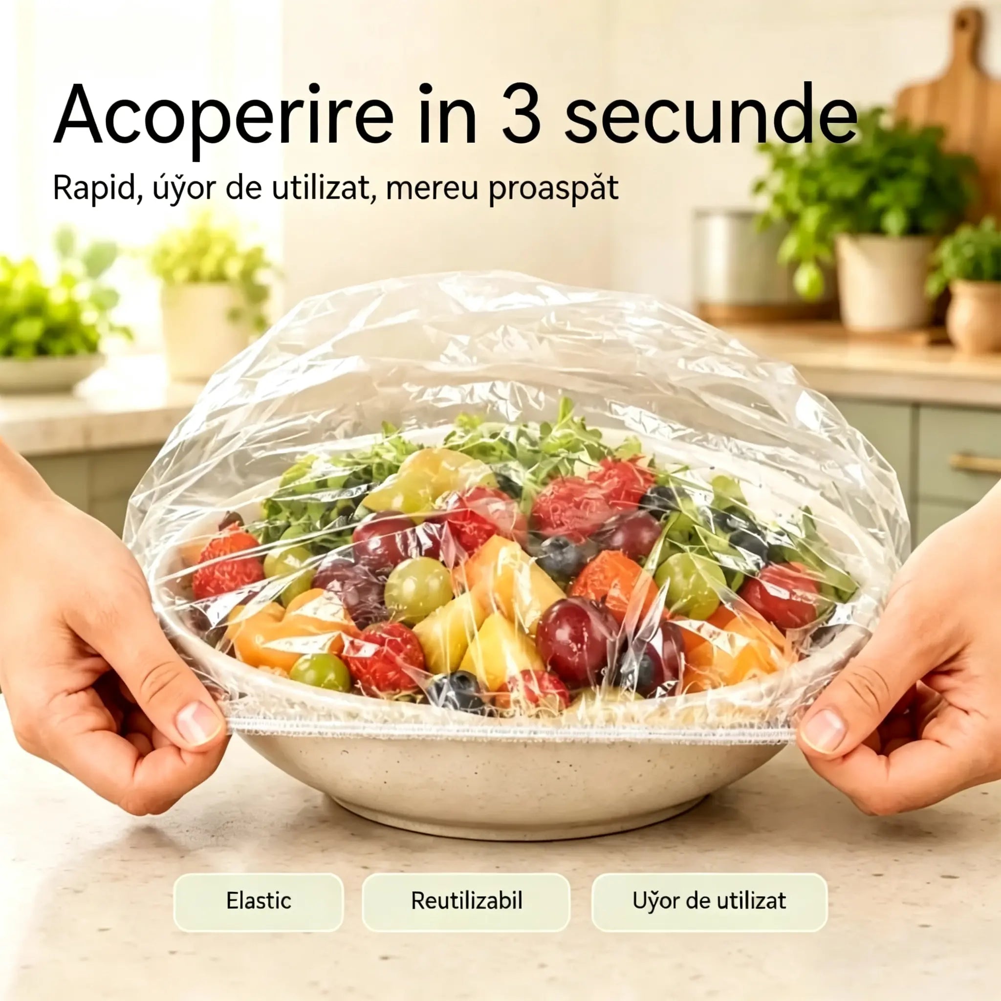 🔥(300 bucăți) Doar 129 lei🍽️Ambalaj din plastic extra mare, gros, antibacterian, potrivit pentru alimente