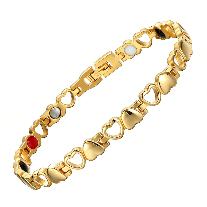 ❤️✨Această brățară elegantă din aur de 18K, în formă de inimă, este magnetică, promovează circulația sângelui și este confortabilă de purtat.✅