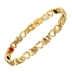 ❤️✨Această brățară elegantă din aur de 18K, în formă de inimă, este magnetică, promovează circulația sângelui și este confortabilă de purtat.✅