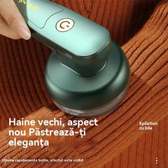 Aparat electric portabil multifuncțional de îndepărtare a scamelor, îndepărtează profesional scamele de pe articolele din lână, tricotaje și bumbac.